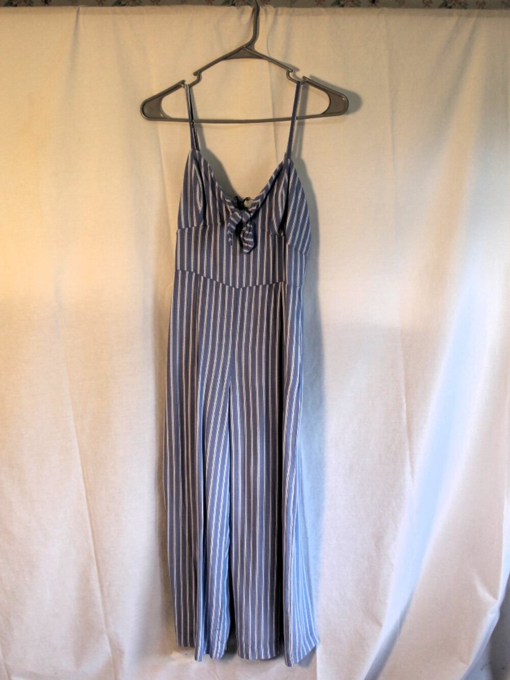 J. Crew Factory Blue & White Striped Cropped Jumpsuit 4